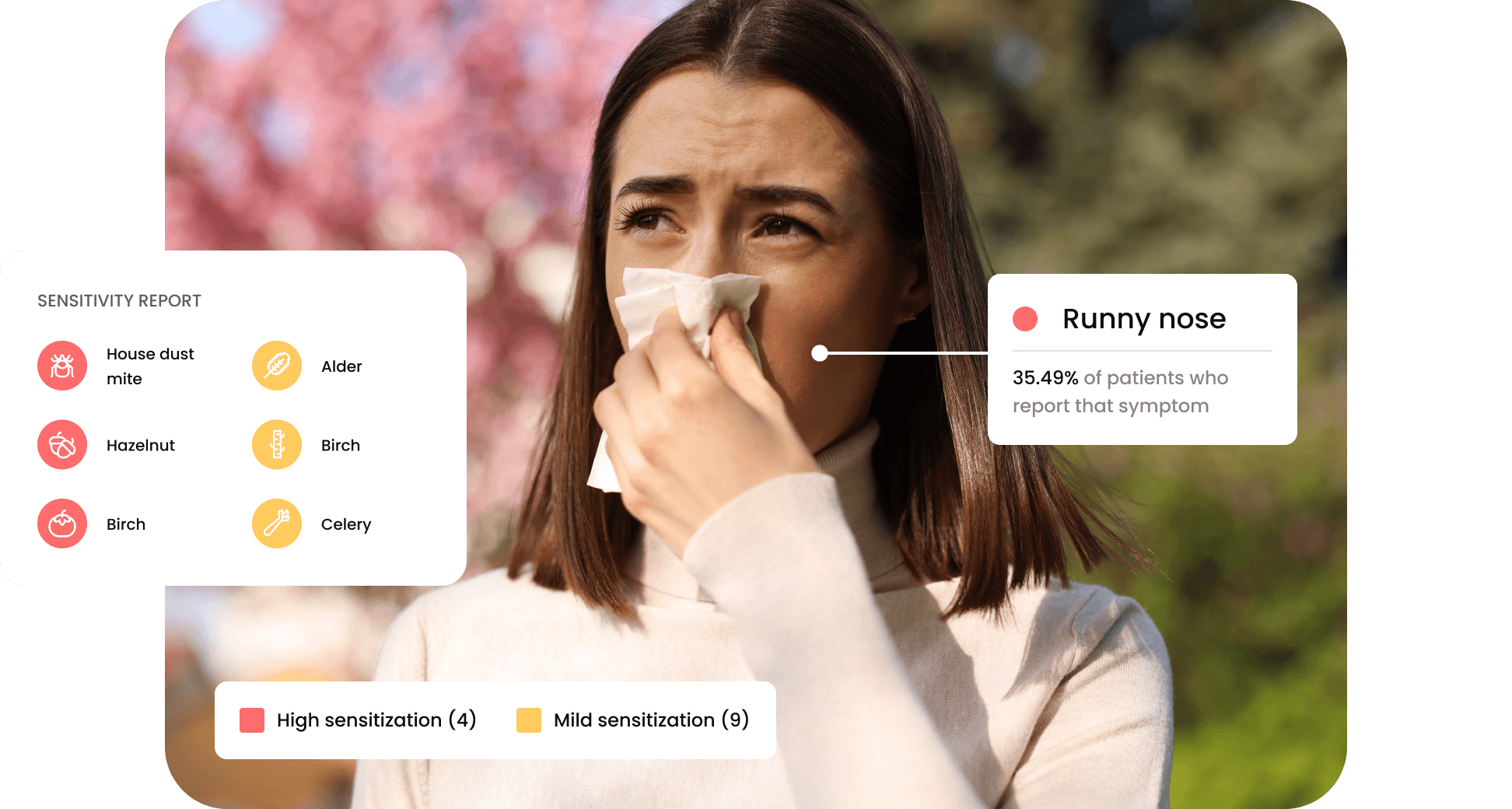 Person with symptom indicators